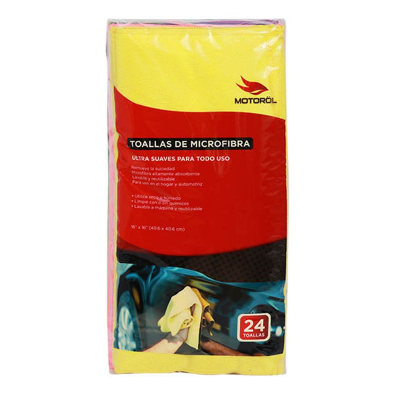 JUEGO DE TOALLAS DE MICROFIBRAS SUPER ABSORBENTES MOTOROL 24 UND