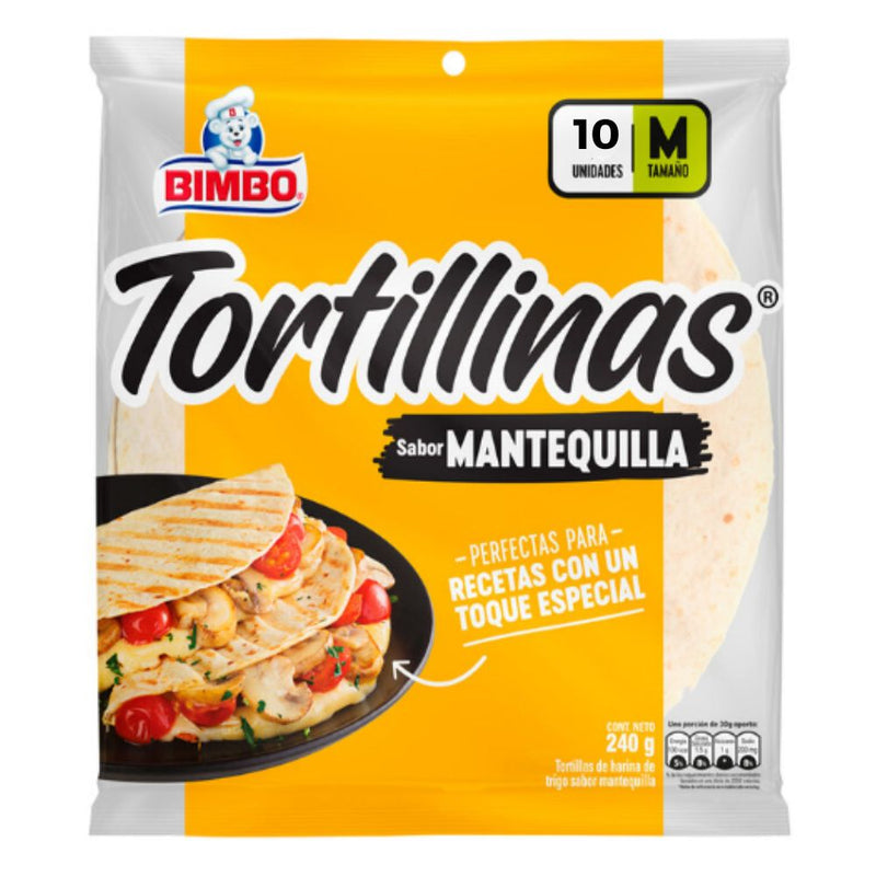 TORTILLAS RAPIDITAS MANTEQUILLA BIMBO  260 GR