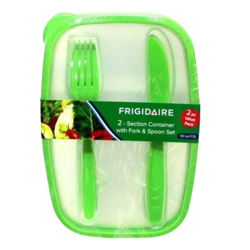 ENVASE DE 2 SECCIONES CON CUBIERTOS FRIGIDAIRE 1 UND