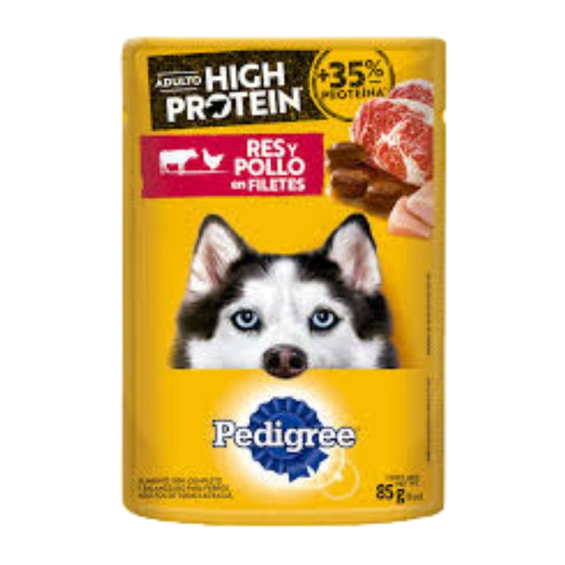 COMIDA DE PERRO ADULTO PEDIGREE SOBRE HIGH PROTEIN CHICKEN & BEEF 85 GR