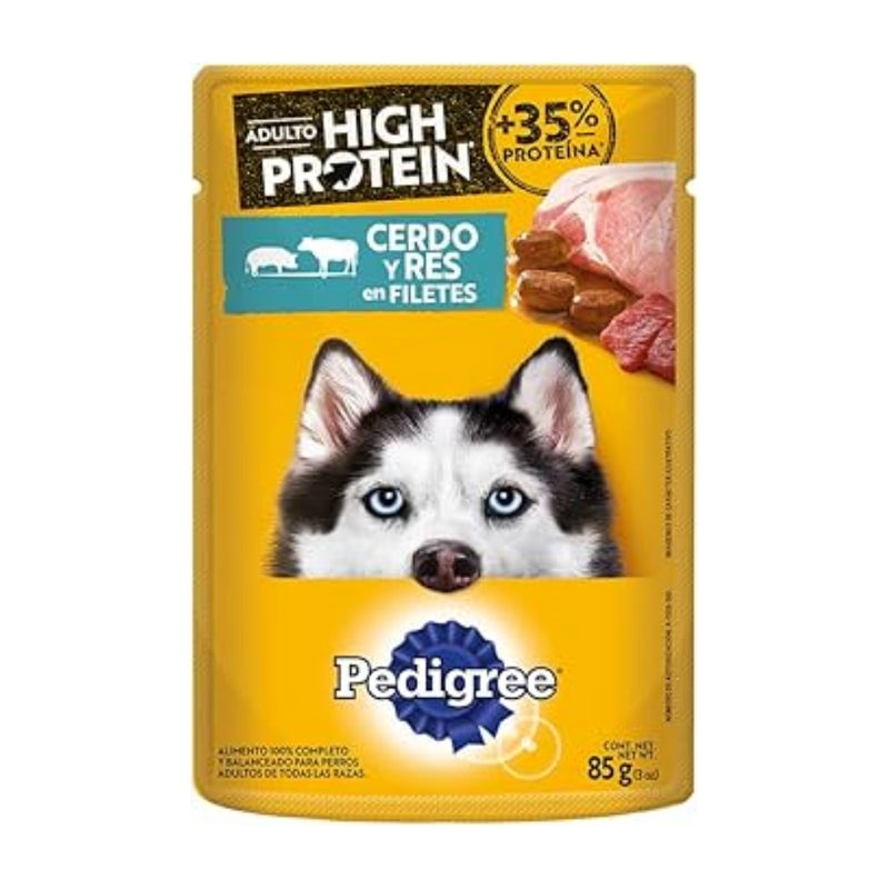 COMIDA DE PERRO ADULTO PEDIGREE SOBRE HIGH PROTEIN PORK & BEEF 85 GR