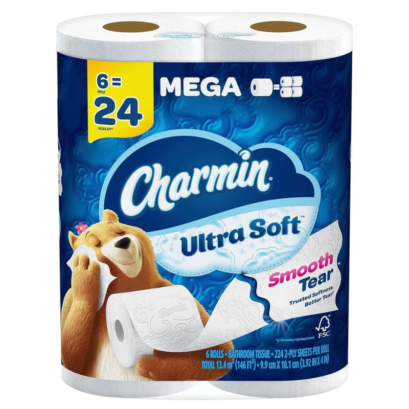 PAPEL HIGIENICO CHARMIN ULTRA SOFT 6 ROLLOS