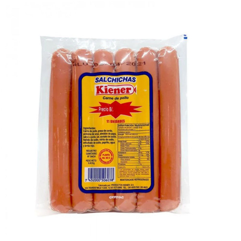 SALCHICHA KIENER 11 UNIDADES 400 GR