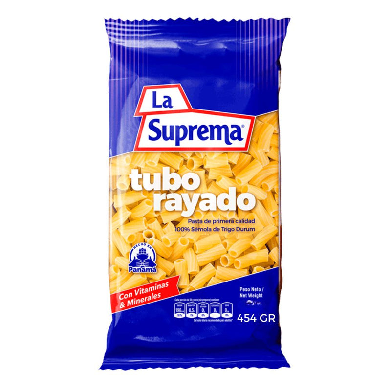 PASTA TUBO RAYADO LA SUPREMA 454 GR