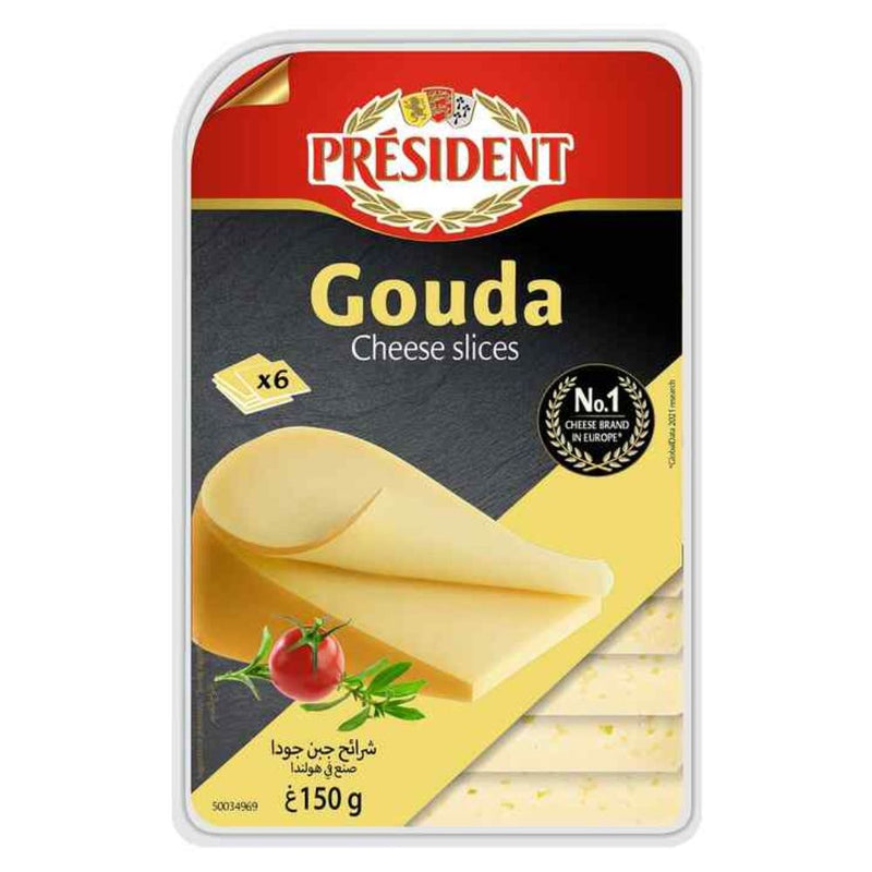 QUESO GOUDA SLICES PRESIDENT 150 GR