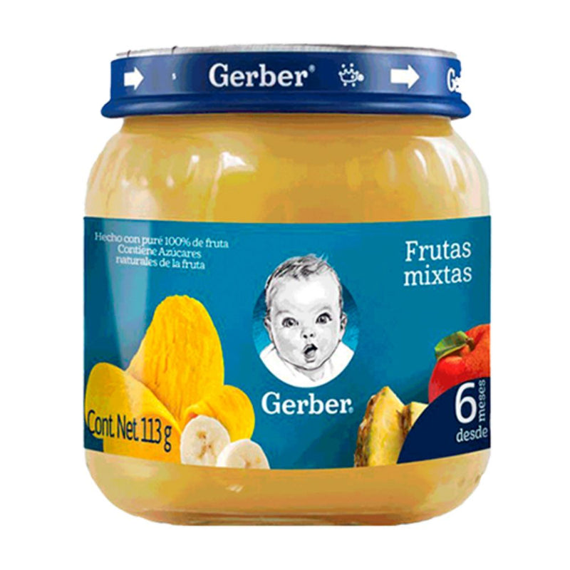 GERBER COLADO FRUTAS MIXTAS FRASCO 113 GR