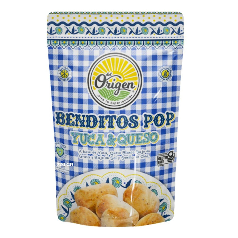 BENDITOS POP YUCA Y QUESO DEL ORIGEN 720 GR