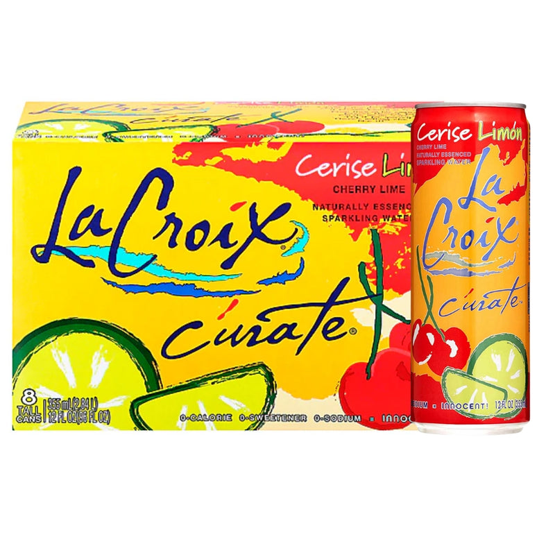 AGUA CON GAS LA CROIX CEREZA Y LIMON LATA 8 PACK