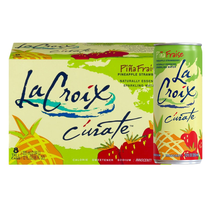 AGUA CON GAS LA CROIX PIÑA Y FRESA LATA 8 PACK