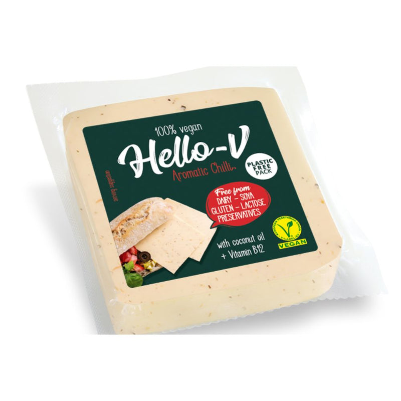 QUESO VEGANO AROMATIC CHILLI PORCIONADO HELLO-V 200 GR