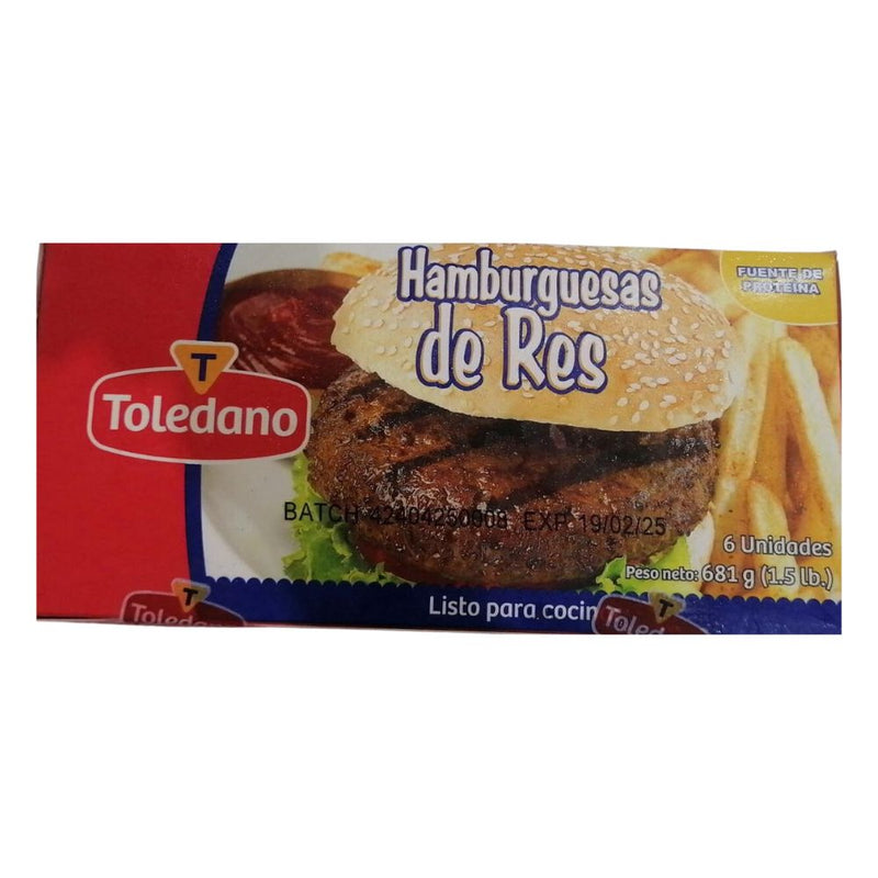 HAMBURGUESA DE RES TOLEDANO 6 UND