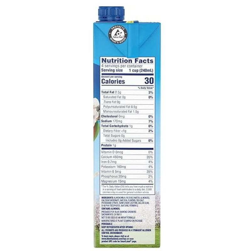 LECHE DE ALMENDRA ALMOND BREEZE UNSWEETENED VAINILLA 946 ML