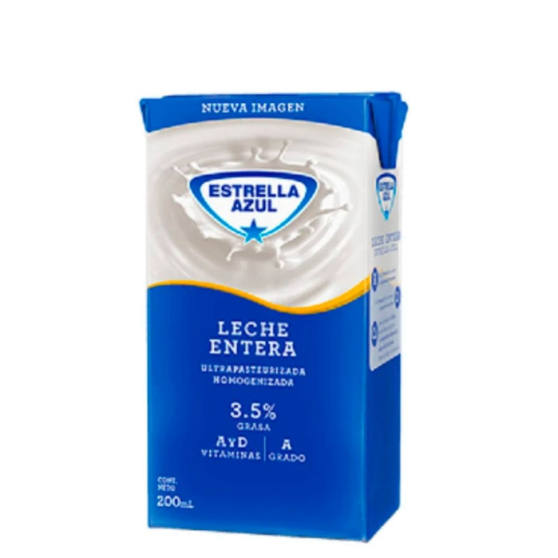 LECHE ENTERA ESTRELLA AZUL UHT 3.5% 200 ML