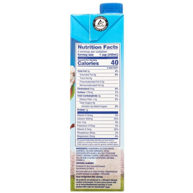 LECHE DE ALMENDRA ALMOND BREEZE UNSWEETENED CHOCOLATE 946 ML