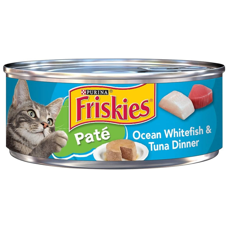 PURINA FRISKIES GATO PATÉ OCEAN WHITEFISH & TUNA DINNER 156 GR