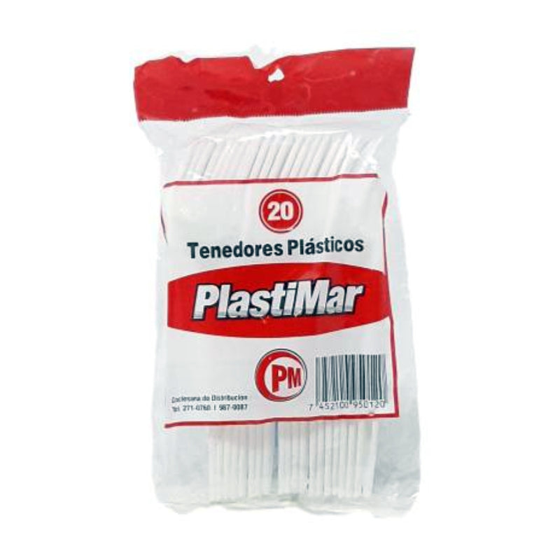 TENEDORES PLÁSTICOS PLASTIMAR 20 UND