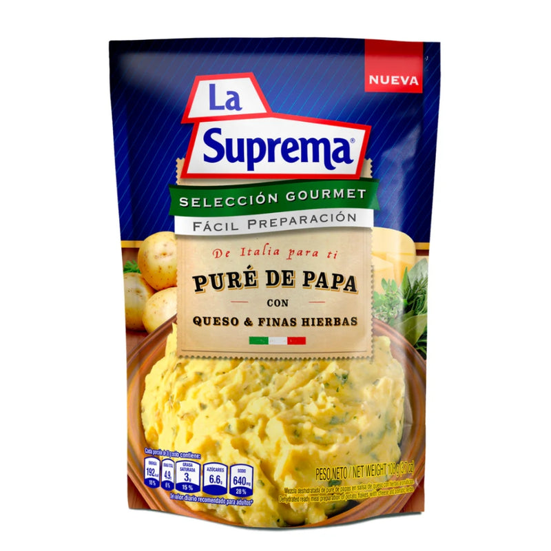 PURE DE PAPA CON QUESO Y FINAS HIERBAS LA SUPREMA 108 GR