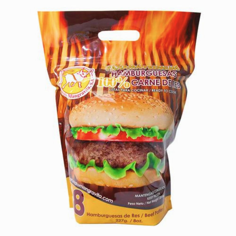 HAMBURGUESAS DE RES PREMIUM 8 UNIDADES 8 OZ