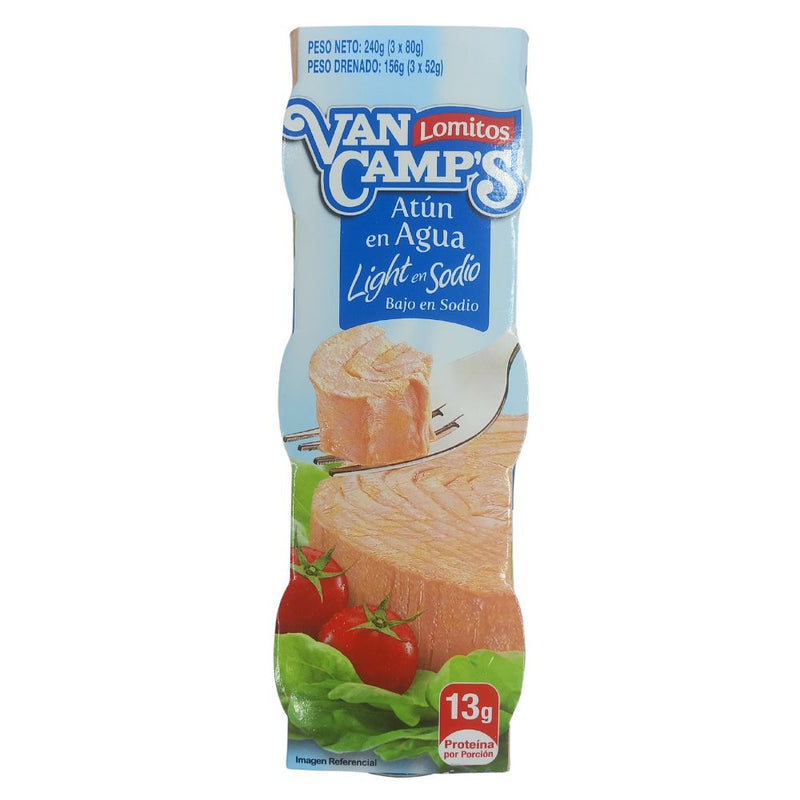 ATUN EN AGUA BAJO EN SAL LIGHT VAN CAMPS 3 PACK