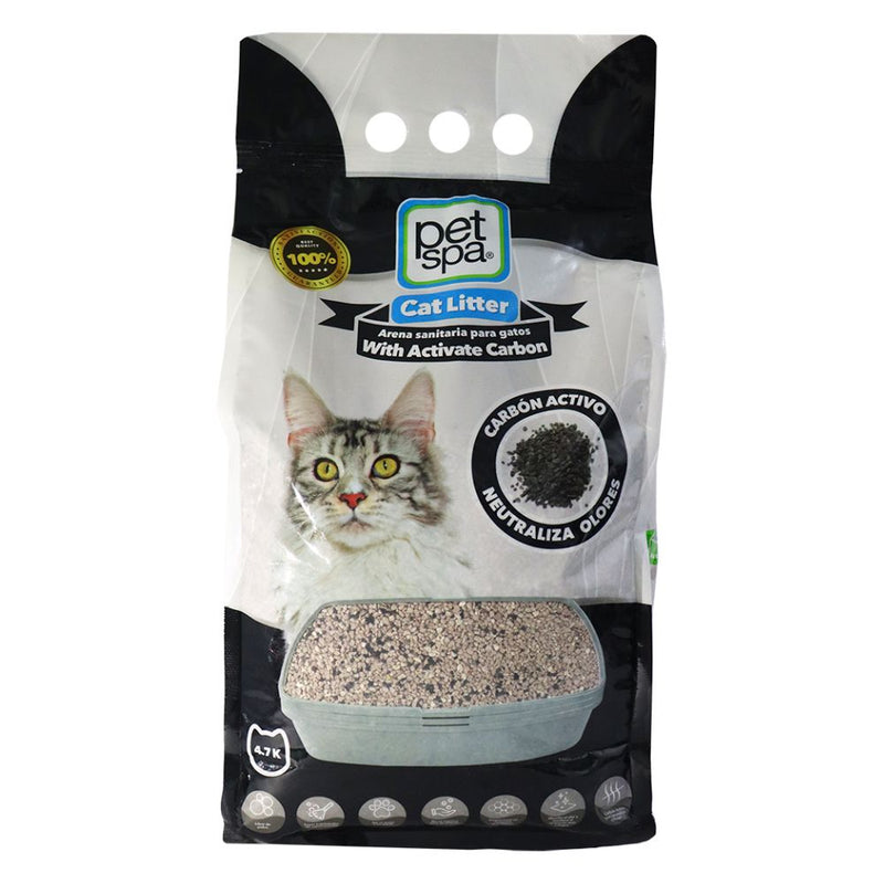 ARENA PARA GATO CARBÓN ACTIVO CAT LITTER 4.7KG