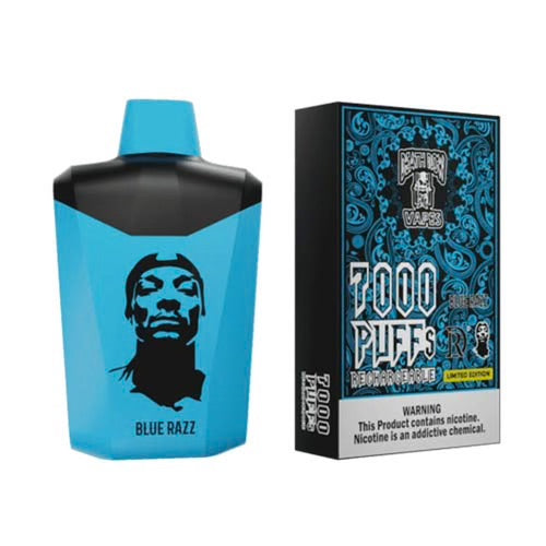 VAPE RECHARGEABLE SNOOP DOG BLUE RAZZ 7000 PUFFS