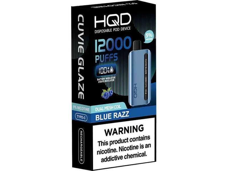 VAPE HQD GLAZE BLUE RAZZ ICE 12000 PUFFS