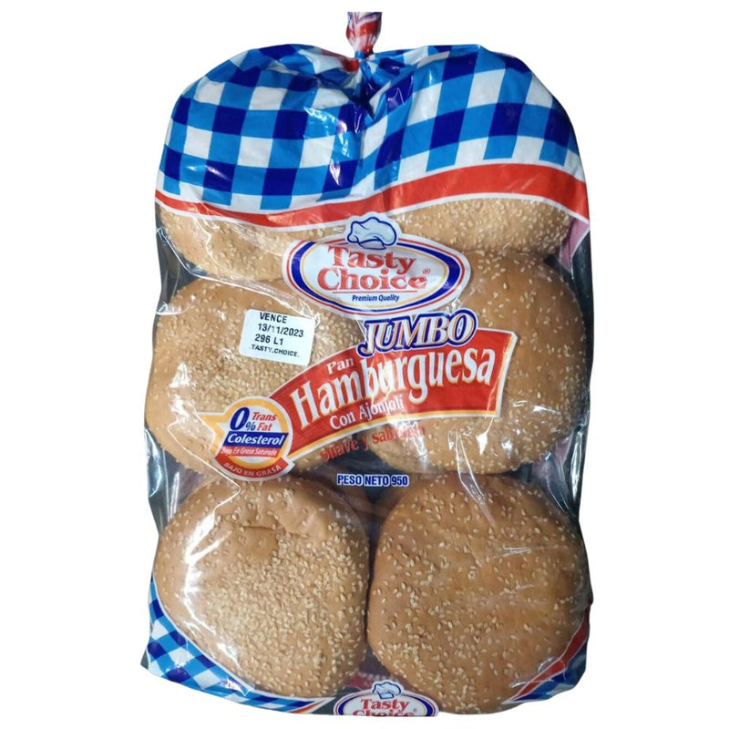 PAN JUMBO DE HAMBURGUESA TASTY CHOICE BLANCO 12 UND