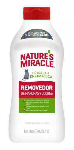 REMOVEDOR DE MANCHAS Y OLORES DE GATO NATURE´S MIRACLE 473 ML