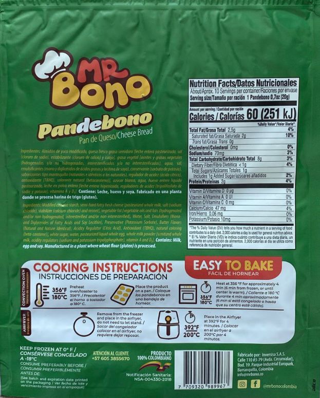 PAN DE BONO MR BONO 10 UND