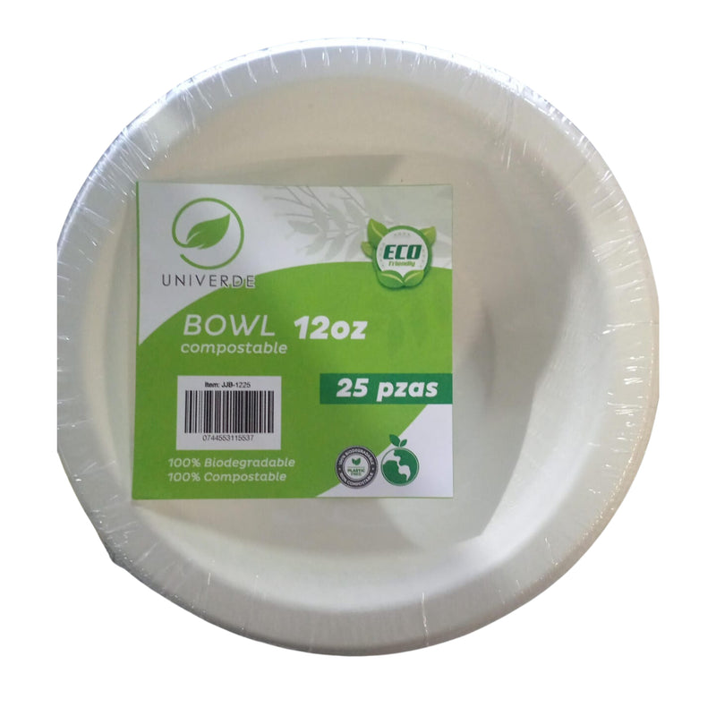 BOWL COMPOSTABLE 12 OZ UNIVERDE 25 UND