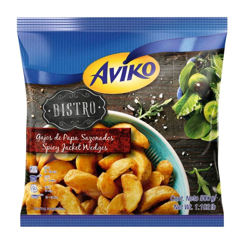 PAPAS FRITAS SPICY JACKET WEDGES AVIKO 500 GR