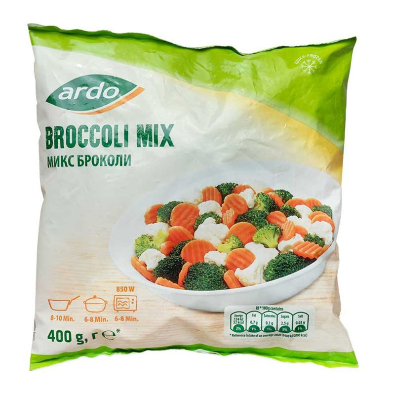 VEGETALES MIX BROCOLI COLIFLOR ZANAHORIA ARDO 400 GR