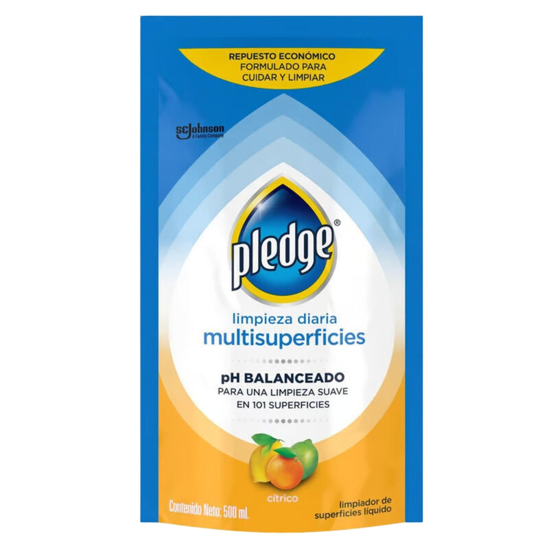 REPUESTO DE LIMPIADOR DE MULTISUPERFICIES PLEDGE 500 ML