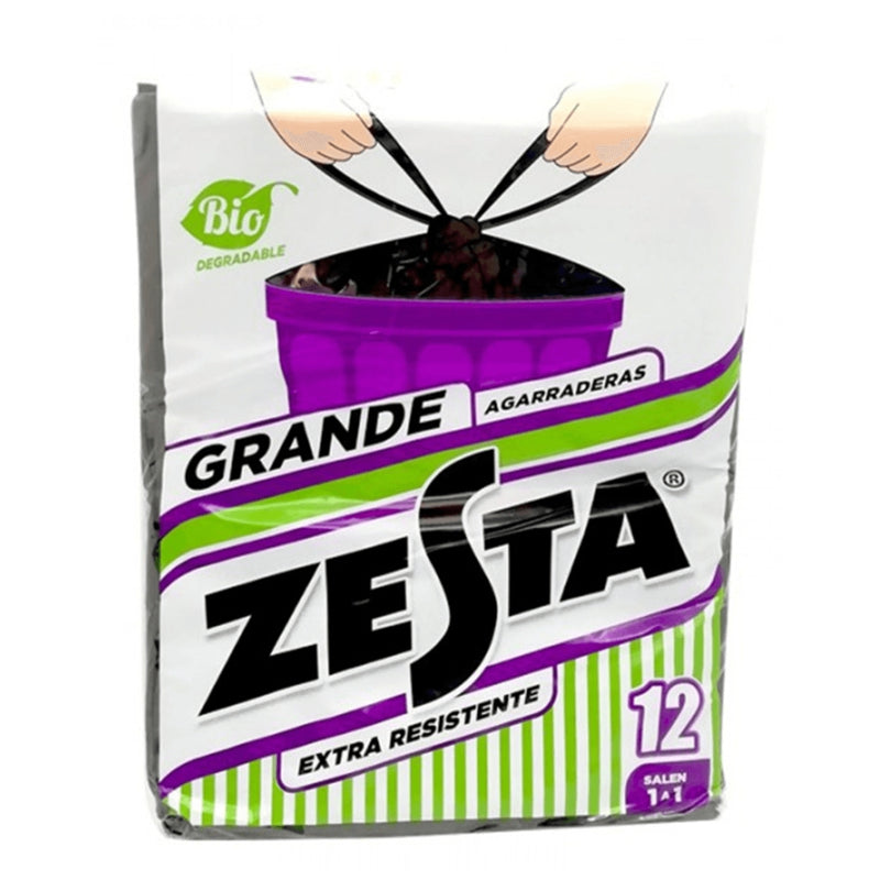 BOLSAS DE BASURA GRANDES 23.5" X 30" ZESTA 12 UND