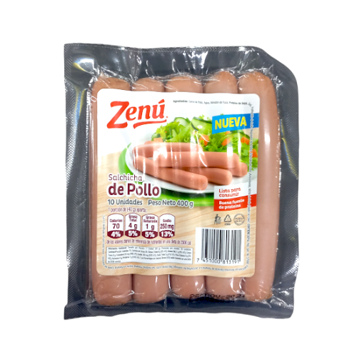 SALCHICHA DE POLLO ZENU 400 G