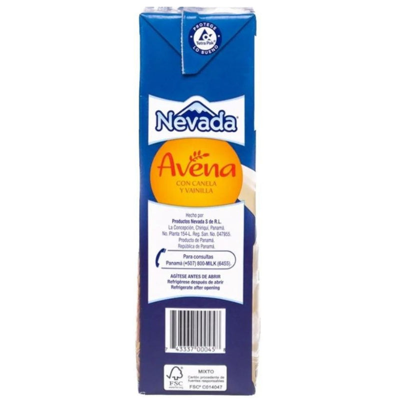 LECHE DE AVENA CON CANELA Y VAINILLA NEVADA 236 ML