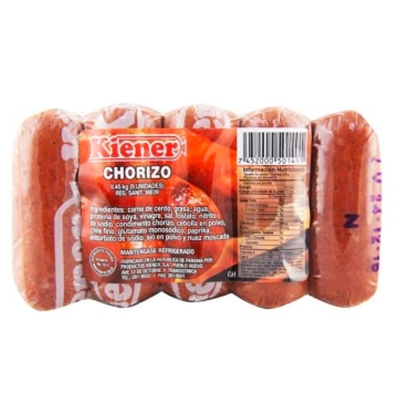 CHORIZO 9 UNIDADES KIENER 450 GR