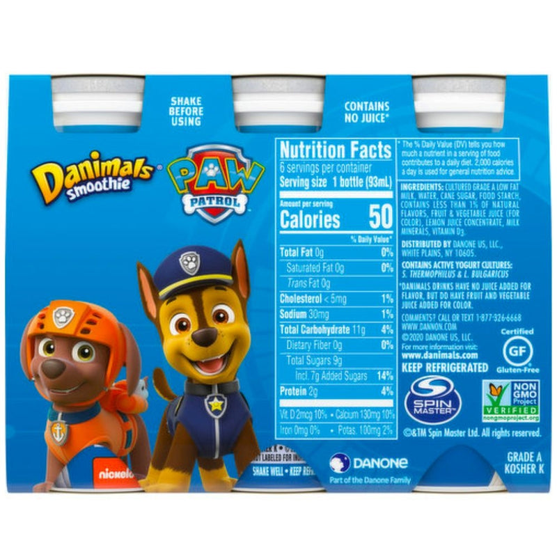 YOGURT DANIMALS DRINK RASPBERRY  18.6OZ 6 PACK