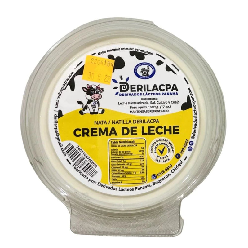 CREMA DE LECHE NATA DERILACPA 500 GR