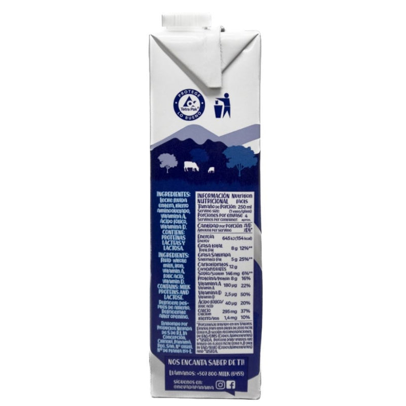 LECHE NEVADA ENTERA 3.5% 946 ML