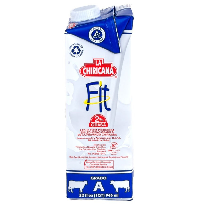 LECHE CHIRICANA FIT 2% 946 ML