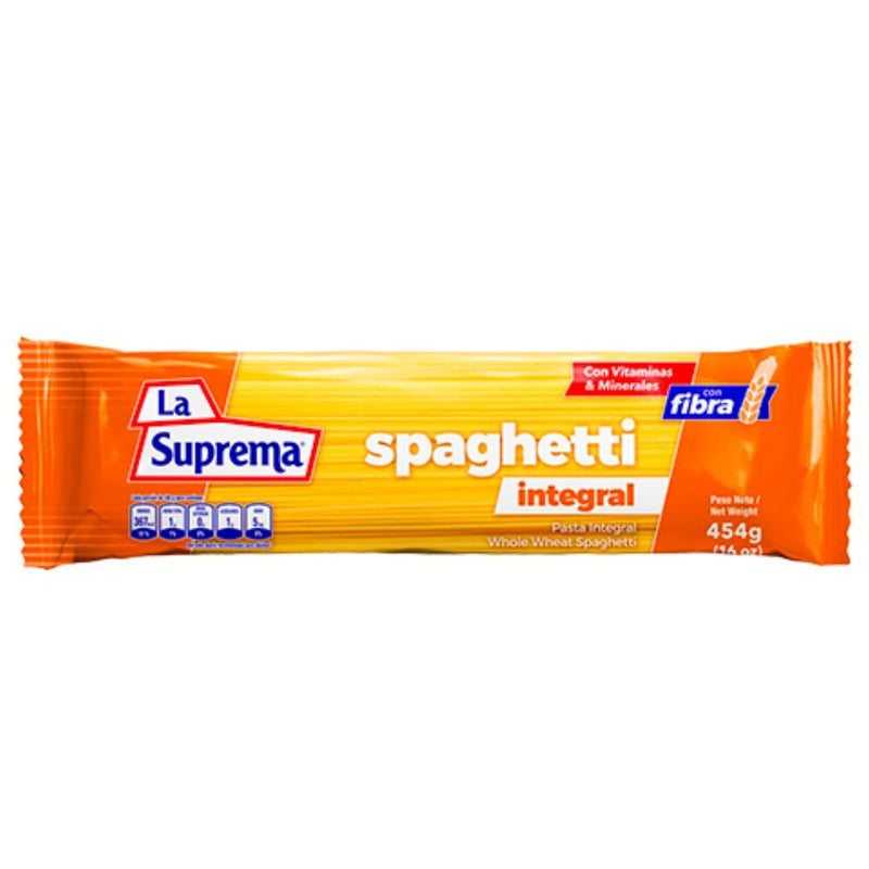 PASTA LA SUPREMA SPAGUETTI INTEGRAL 454 G