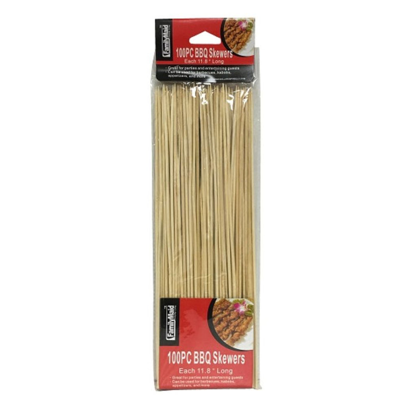 PALILLOS DE BBQ FAMILY MAID 12" 100 UND