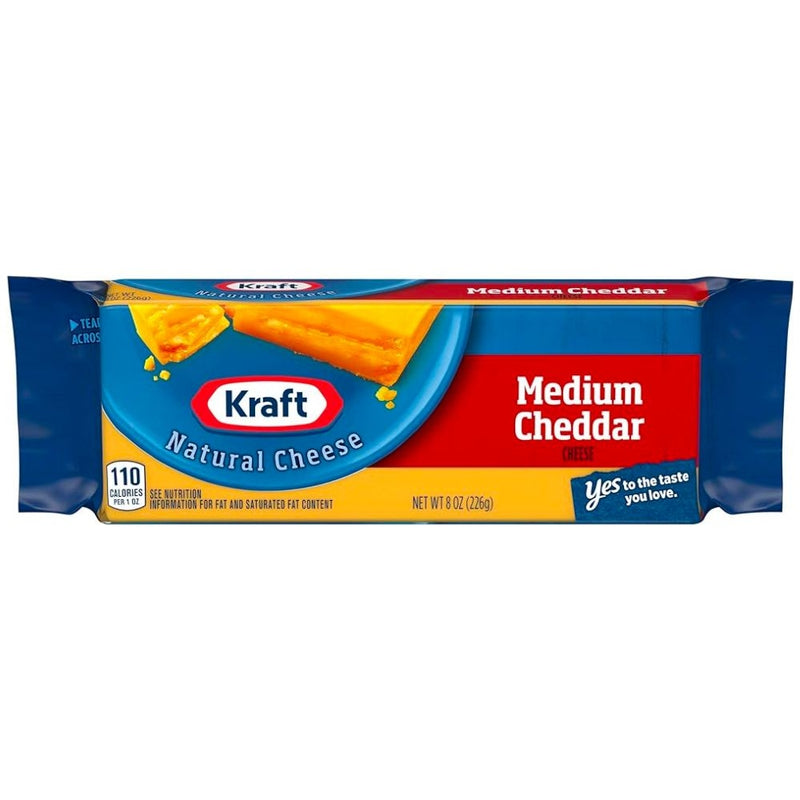 QUESO CHEDDAR EN BLOQUE MEDIUM KRAFT 8 OZ