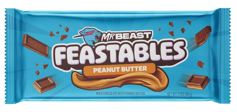 CHOCOLATE DE MANTEQUILLA DE MANI MR BEAST FEASTABLE 60 GR