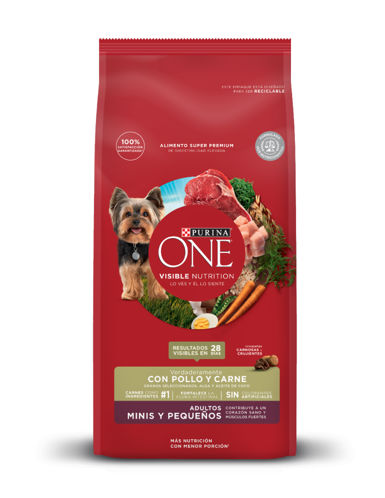 PURINA ONE ADULTOS MINIS Y PEQUEÑOS POLLO Y CARNE 3.5 KG