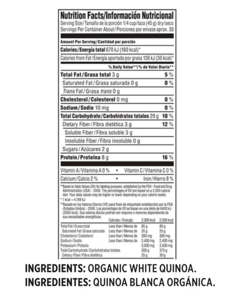 QUINOA BLANCA ORGANICA MEMBERS SELECTION 3 LB