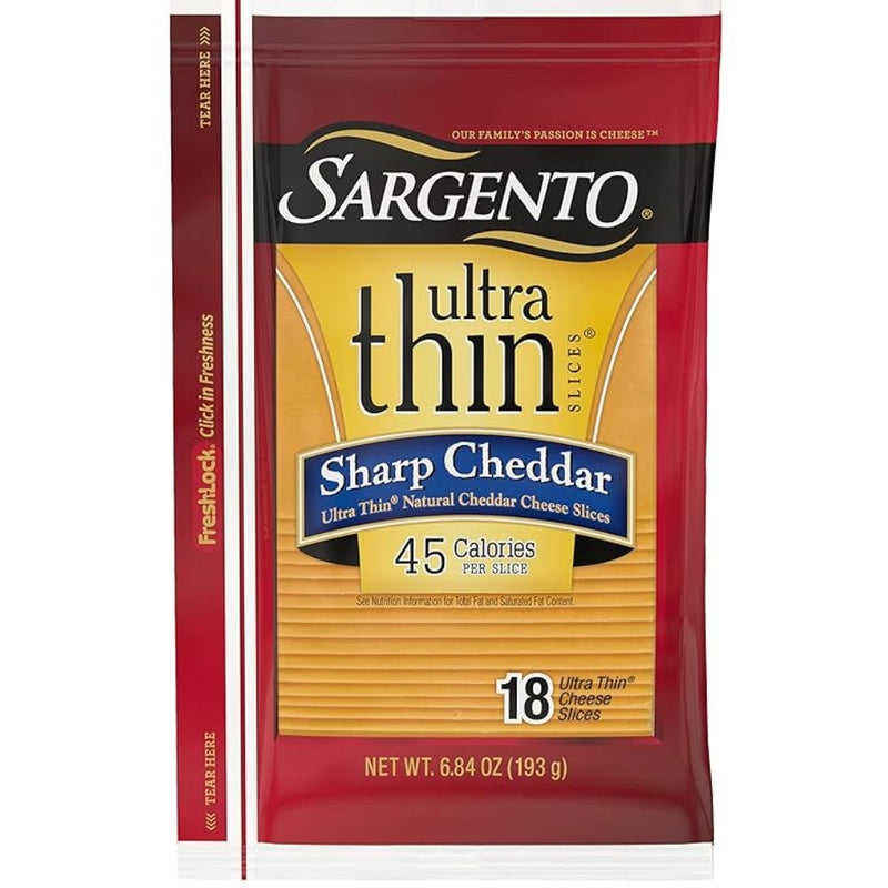 QUESO CHEDDAR REBANADO ULTRA DELGADO SARGENTO 6.84 OZ