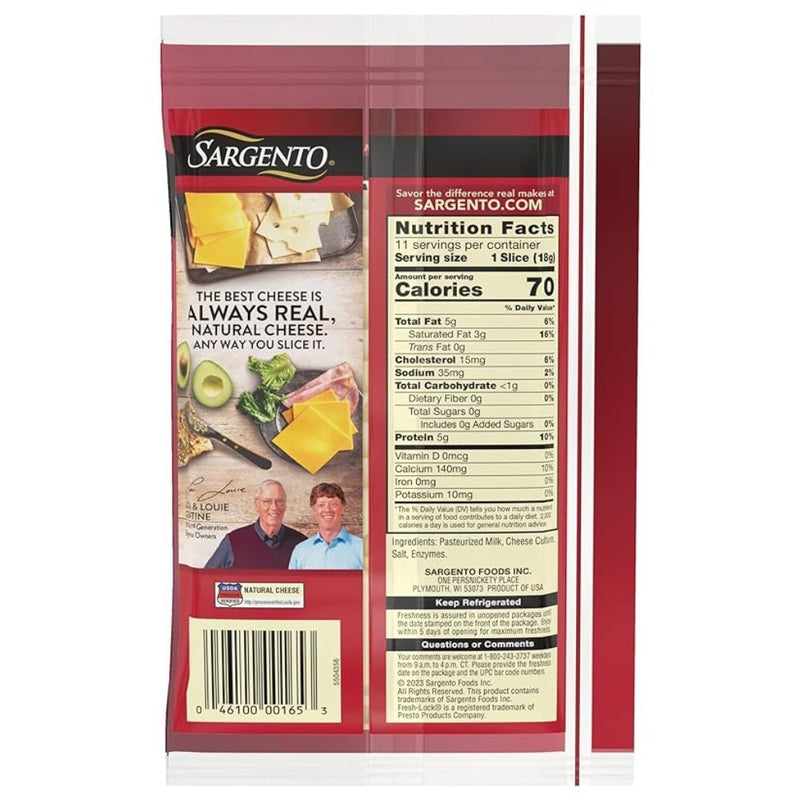 QUESO SUIZO EN REBANADA SARGENTO 7 OZ