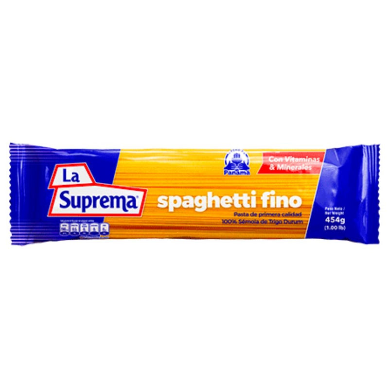 PASTA LA SUPREMA SPAGHETTI FINO 454G